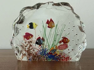 Vintage Murano Italien Glas tropische Aquarium Fische ~ Muschelschale ~ kontrollierte Blasen - Bild 1 von 18