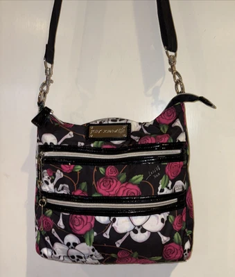 Betsey Johnson Skulls And Roses Purse XoX Betsey Great for Halloween - Image 1 of 4