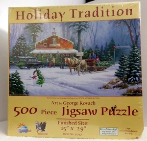 ROMPECABEZAS SUNSOUT 500 PIEZAS TRADICIÓN NAVIDEÑA por GEORGE KOVACH NUEVO SELLADO - Imagen 1 de 1