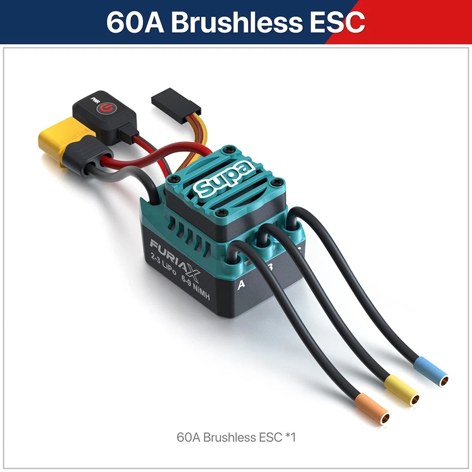 SKYRC FuriaX Supa 3650 Brushless Motor 60A ESC For 1/10 Buggy Short Course Truck - Image 1 of 4