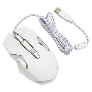 White RGB Gaming Mouse 7200 DPI Programmable Buttons Backlight Software Sup SLK - Picture 1 of 12