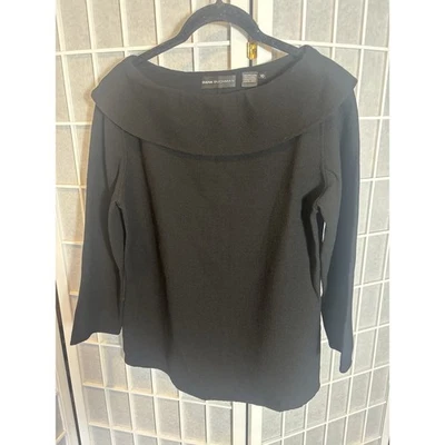 Blusa Vintage Dana Buchman Preta 100% Lã Tamanho 10 - Imagem 1 de 4