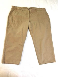 Pantalones capri Talbots Plus caqui 22W mezcla de algodón usados en excelente estado - Imagen 1 de 14