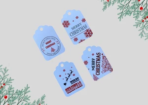 10x weiße Geschenkanhänger Weihnachten Party sortiert Verpackungsetikett Weihnachtsgeschenkanhänger X3b - Bild 1 von 5