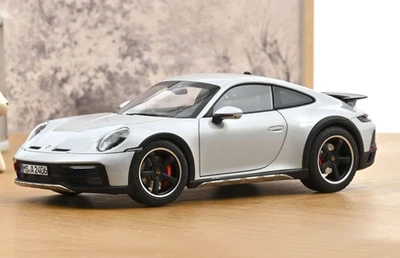 1:18 NOREV 2023 PORSCHE 911 992 Dakar Ice Grey Metallic opening doors & hood - Image 1 of 4