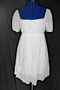 Final Touch White Size Small Puff Sleeve Tie Back Short Sleeve Knee Length Dress - Picture 1 of 15