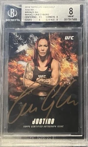 Cris Cyborg Justino 1/10 On Card Auto 2019 Topps UFC Knockout BGS 8 NM-MT POP 1 - Picture 1 of 2