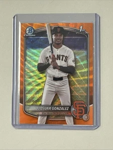 2025 Bowman Chrome Josuar Gonzalez Orange Wave Refractor /25 - Bild 1 von 2