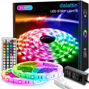 Luces LED RGB de 65,6 pies para dormitorio que cambian de color tiras de luces LED con 44 teclas... - Imagen 1 de 8