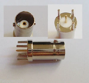 PC Board PCB Mount BNC Female Jack Center Solder Straight Chassis RF Connector - Picture 1 of 1