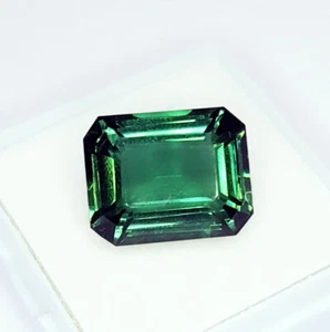 Natural Green Amethyst Loose Gems 8-10 Ct Untreated Certified Emerald Cut A013 - Picture 1 of 11