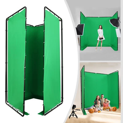 4*2.4m Photography Backdrop Stand Kit with Green or White Cloth For Photo Studio - image 1 of 4