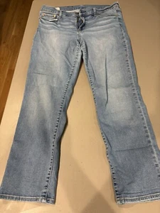 Gap Womens Classic Straight Mid Rise Blue Jeans Size 32 (14) Short - Picture 1 of 3
