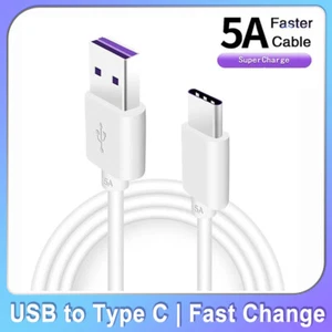 USB Type C Data Cable 5A Fast Charging USB-A to USB-C Charger Cord For Phone - Picture 1 of 15