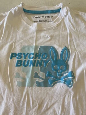 Psycho Bunny Crew Neck Pima Cotton Short Sleeve White T Shirt Boys M 10-12 - Image 1 of 4