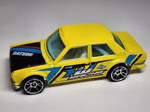 Rare 2010 Hot Wheels DATSUN BLUEBIRD 510 - Night Burnerz 9/10 - Yellow JDM Car - Picture 1 of 9