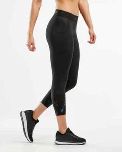 Medias de compresión 2XU Accelerate 7/8 para mujer WA5373b X-Small XS negras/FBY nuevas - Imagen 1 de 3