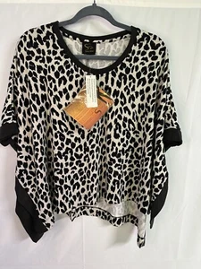 Serena Williams Signature Statement Black Animal Print Tunic Top Blouse Med #1 - Picture 1 of 6