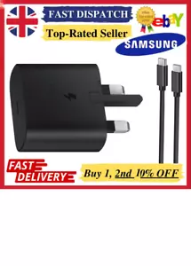 Samsung 25w Super Fast Charging Travel Adapter PD 3.0 USB-C Charger Plug Black - Picture 1 of 11