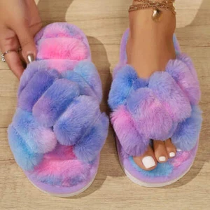 Women's Plush Warm Flats Slippers - Picture 1 of 29