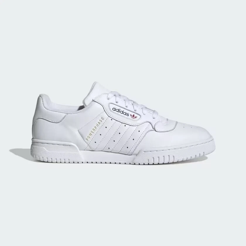 Men's Adidas Powerphase Shoes - US 7.5 / Cloud White / Dark Blue / Preloved Ruby - Image 1 of 4