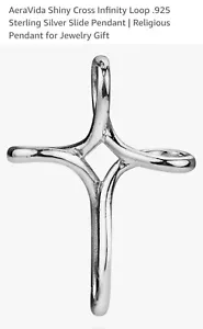 Cross Slide Pendant Infinity Loop .925 Sterling Silver Brand New!!! - Picture 1 of 7