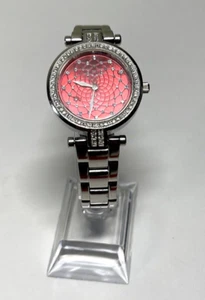 Elle Ladies Watch Stainless Steel Red Dial Rhinestone EL20366B03N NEW BATTERY - Picture 1 of 10