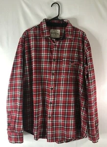 Aeropostale men's XL red plaid flannel shirt 100% cotton long sleeves buttons - Picture 1 of 5