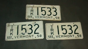 Targa Vintage Vermont Fienile Trova 1532 COPPIA 1533 - Foto 1 di 4
