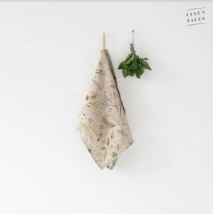 100% Linen Kitchen Towel _Leaves_ European Flax - Picture 1 of 6