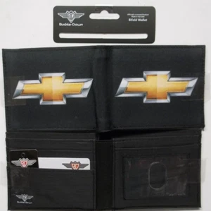 Chevy Bowtie Black Gold Logo Bi-Fold Wallet by Buckle Down Chevrolet Wallet NEW - Picture 1 of 2