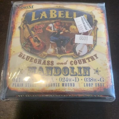 Mandolin La Bella Strings Set 880M Bronze Wound Loop End NIB - Image 1 of 2