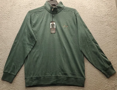 Greg Norman Sweatshirt Men Medium Green Golf Performance Long Sleeve Quarter Zip - Image 1 of 4