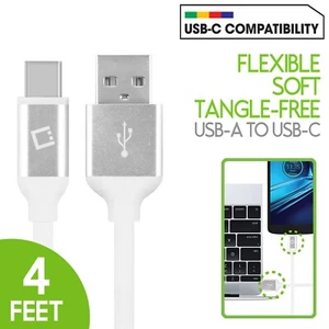 Cellet 4FT USB-C to USB-A Data Sync Fast Charger Cable Flexible Reversible USB-C - Picture 1 of 5