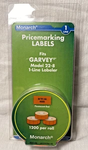 MONARCH PRICEMARKING LABELS 1-Line Fluorescent Red 3 ROLLS 925126 Price Marking - Picture 1 of 5