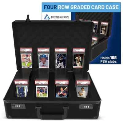 Premium Black 4 Row PSA Slab Case For Graded Cards PSA Graded Card Storage Box - Image 1 of 4