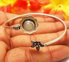 Opal Gemstone Cuff Bracelet Flower Style 925 Silver Plated U227-A60
