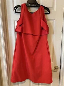 Giorgio Armani Womens Sleeveless Scoop Neck Zip Up Sheath Dress Red Size 48 - Picture 1 of 5