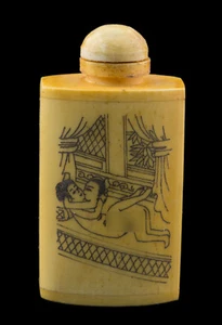 Flasche Tabakdose Flakon Japanische Erotik Kunst Curiosa Vintage 25360 E7 - Bild 1 von 2
