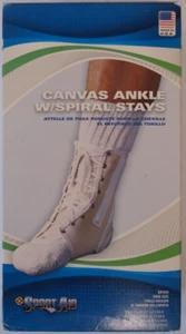 Sport Aid Canvas Ankle Foot Support Brace with Spiral Stays - Extra Large - Picture 1 of 7