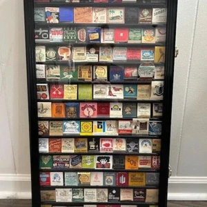 Matchbook Display Case 116 Pcs Matches Black Cabinet Wood Rack Holder Shadow Box - Picture 1 of 7