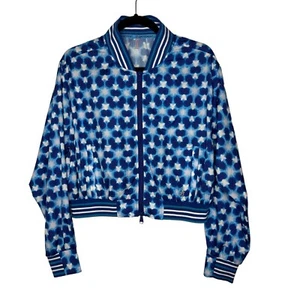 Free People Movement Top Seed Printed Tennis Jacket Blue Combo Medium - Picture 1 of 11