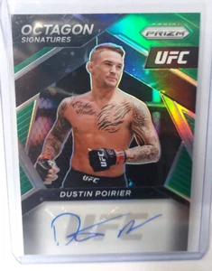 2021 Panini Green Prizm UFC Octagon Firme Dustin Poirier Auto OS-DPR - Foto 1 di 6