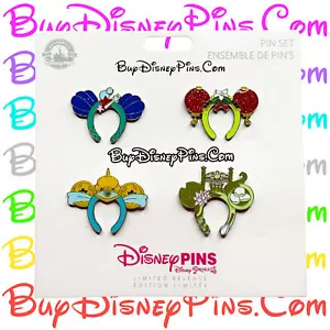Juego de 4 prendedores de diademas de oreja de princesa Arial Mulan Jasmine Tiana de Disney - Imagen 1 de 7