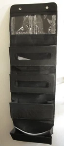 Over Door Closet Hanging Storage Organizer Rack Bag 4 Shelf Pockets, Black - Picture 1 of 3