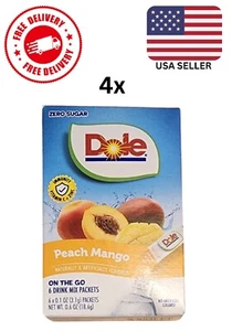 (Lot Of 4) Dole Peach Mango Drink Mix | 6 Packets Each | Sugar Free | 24 Total - Picture 1 of 1