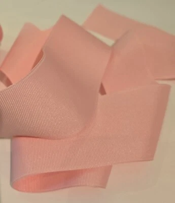 Grosgrain Ribbon 5 Yards Solid Light Pink Double-sided 2 1/4" Polyester  - Image 1 of 2
