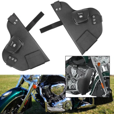 Black Motorcycle Soft Lowers Chaps Leg Warmer Wind Deflectors For Indian 14-23 - Image 1 of 4