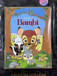 Disney Pink a la Mode Bambi Cute Poster LE 300 Pin PALM DD1 Thumper Flower - Picture 1 of 2