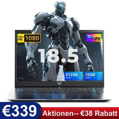 ACEMAGIC 18,5" Laptop Intel 12th N150 16GB DDR4 RAM 512GB SSD Win11 PRO WiFi 5 - Bild 1 von 4